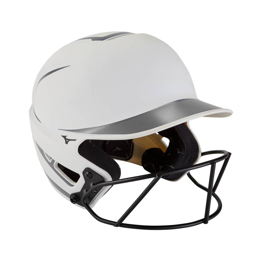 Mizuno Women's F6 Fastpitch Softball Batting Helmet White/Grey (380392-DLT)